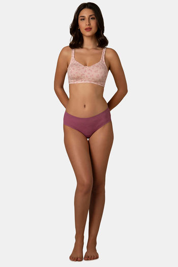 Every de by Amante Double Layered Non Wired Full Coverage Super Support Bra - Pink Floral Print — image 5